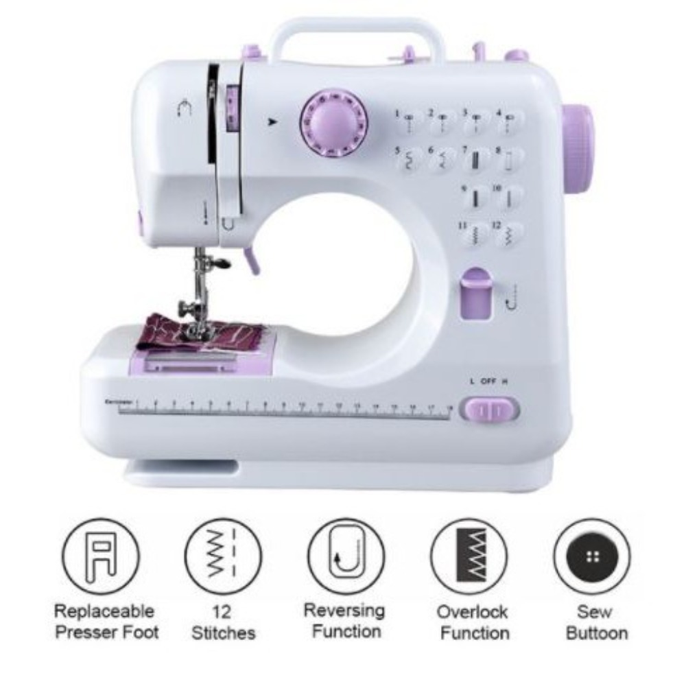Sewing Jahit - 電動家庭用ミニミシン 12種類の縫い目 家庭用ミニミシン