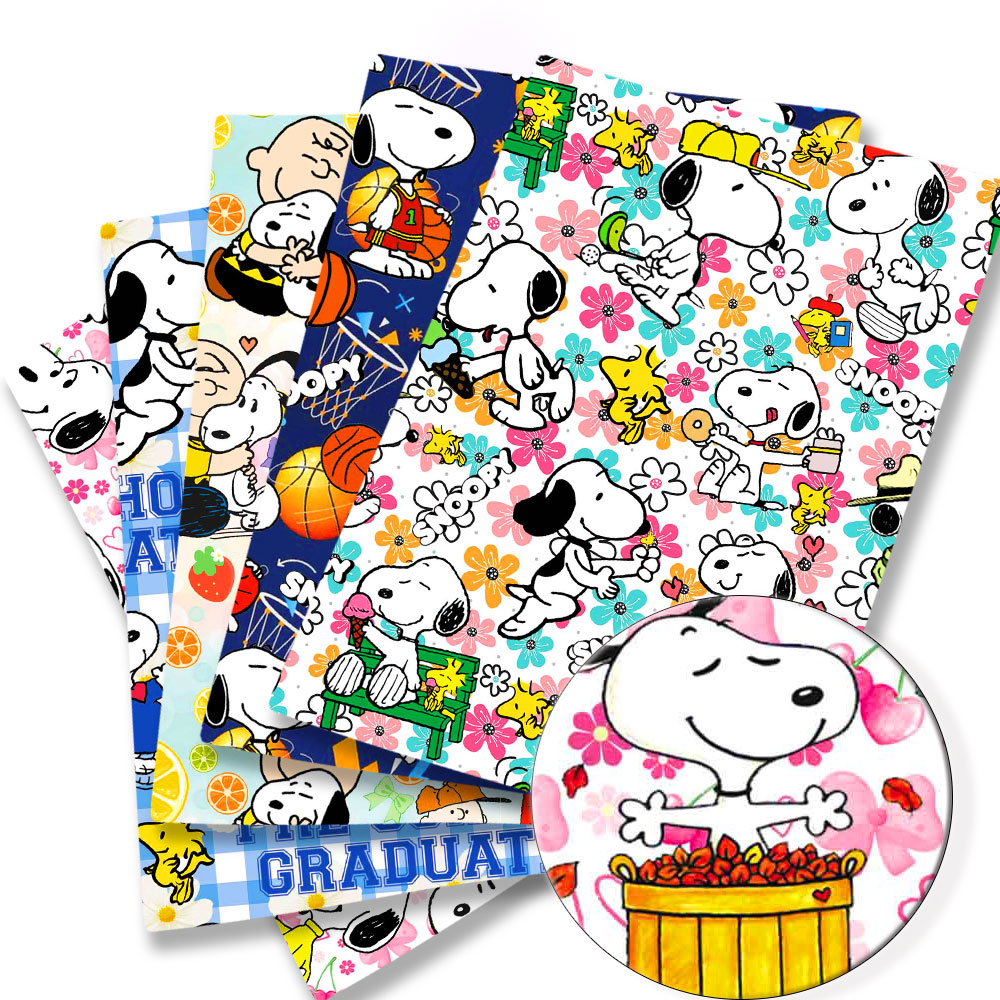 Sewing In Textile - タカラトミースヌーピー生地 140 × 50 センチメートル漫画プリント生地パッチワークティッシュ子供ホームテキスタイル縫製人形ドレスカーテン