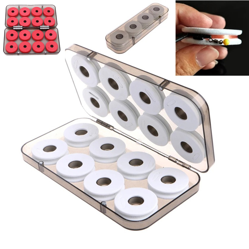 Bobbin Organizer Box - 8/16 個泡巻線ボード釣り糸シャフトボビンスプールタックルボックス赤ライン魚メインライン組立ボックス釣りアクセサリー