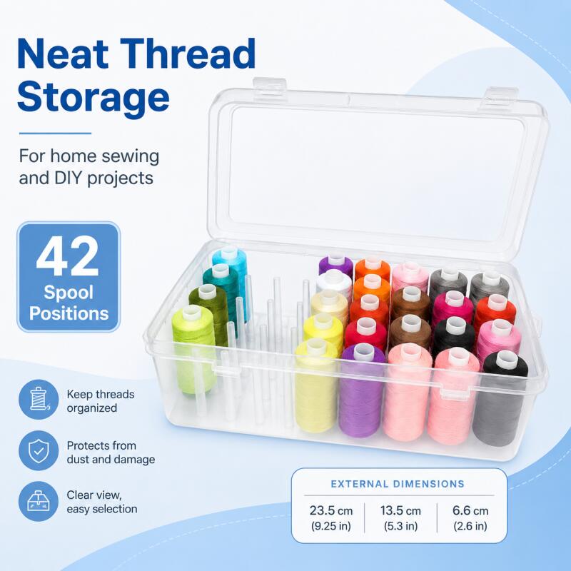 Bobbin Organizer Box - ミシン糸収納ボックス 42 スプールボビンキャリングケースコンテナホルダーオーガナイザー クラフト用品用