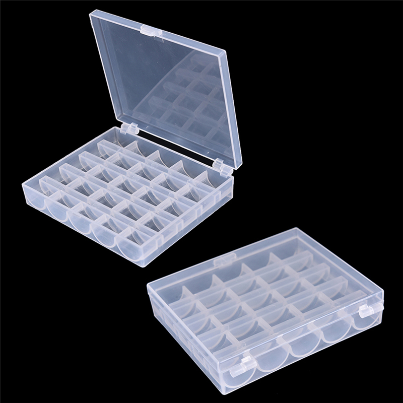 Bobbin Organizer Box - 25個の空のボビン、ミシンボビンケースオーガナイザー収納プラスチックボックス