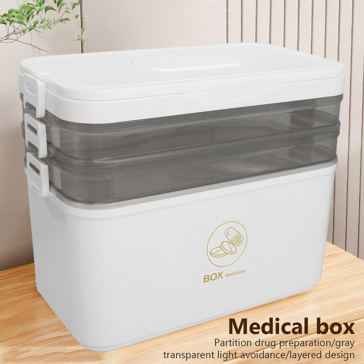 Bobbin Organizer Box - ポータブル薬箱 大容量 家庭用救急医療キット 家族用緊急薬箱 多層薬収納ケース付き