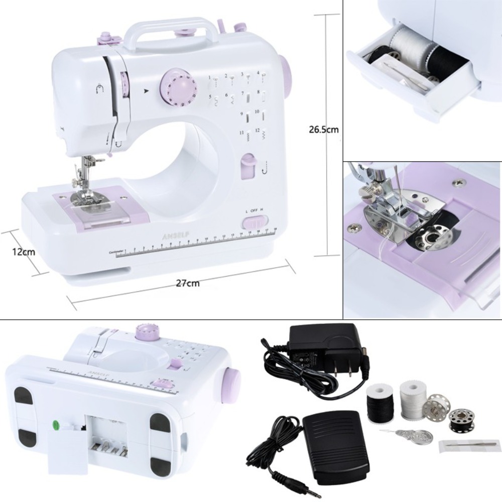 電動家庭用ミニミシン 12種類の縫い目 家庭用ミニミシン - Sewing Jahit のレビューと価格