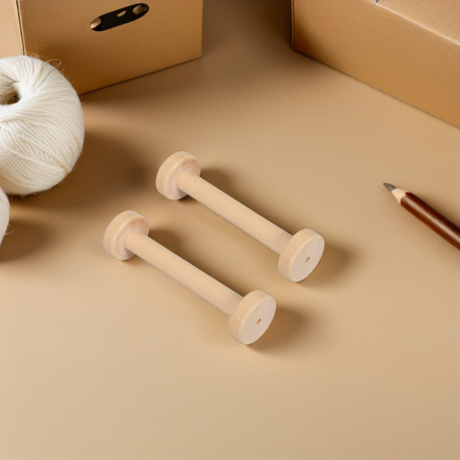 5個入り木製スプール ナチュラルヴィンテージテキスタイルボビ - Sewing In Textile のレビューと価格