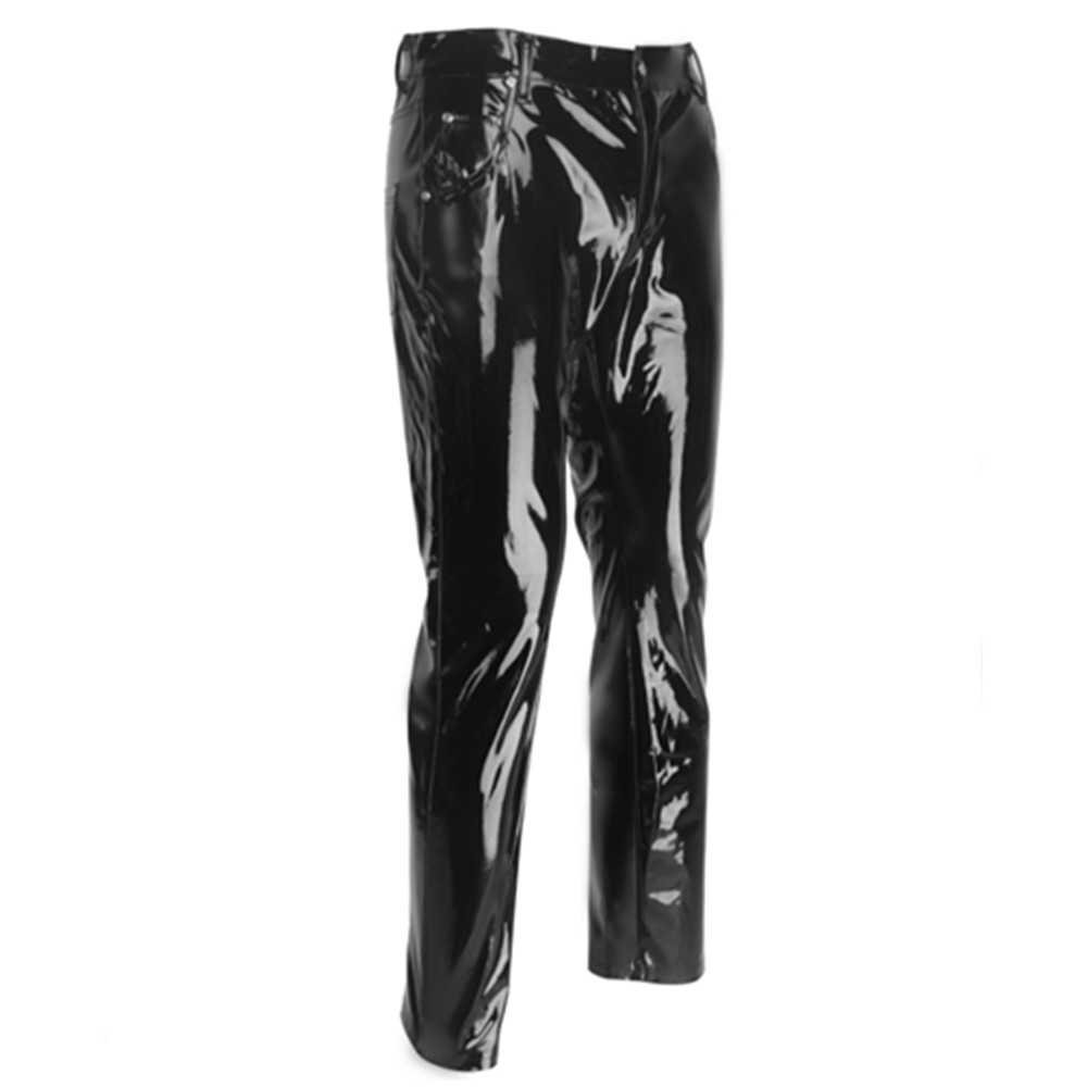 男性用の光沢のあるPVCラテックスパンツ,オートバイ用の黒い - Sewing Latex のレビューと価格