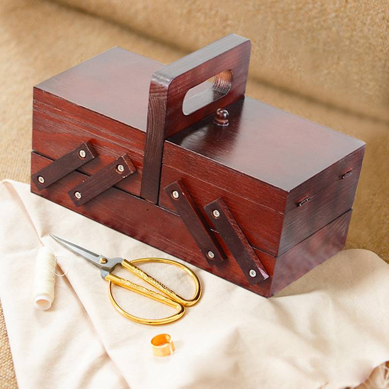 ポータブル折りたたみ木製裁縫箱コンパートメント糸ステッチ縫製 - Bobbin Organizer Box のレビューと価格
