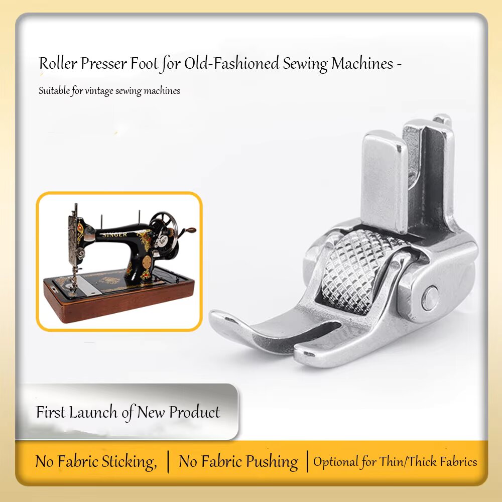 古い式の足踏みミシン用全鋼製ローラープレスフット、バタフライ - Textile Sewing Machines のレビューと価格