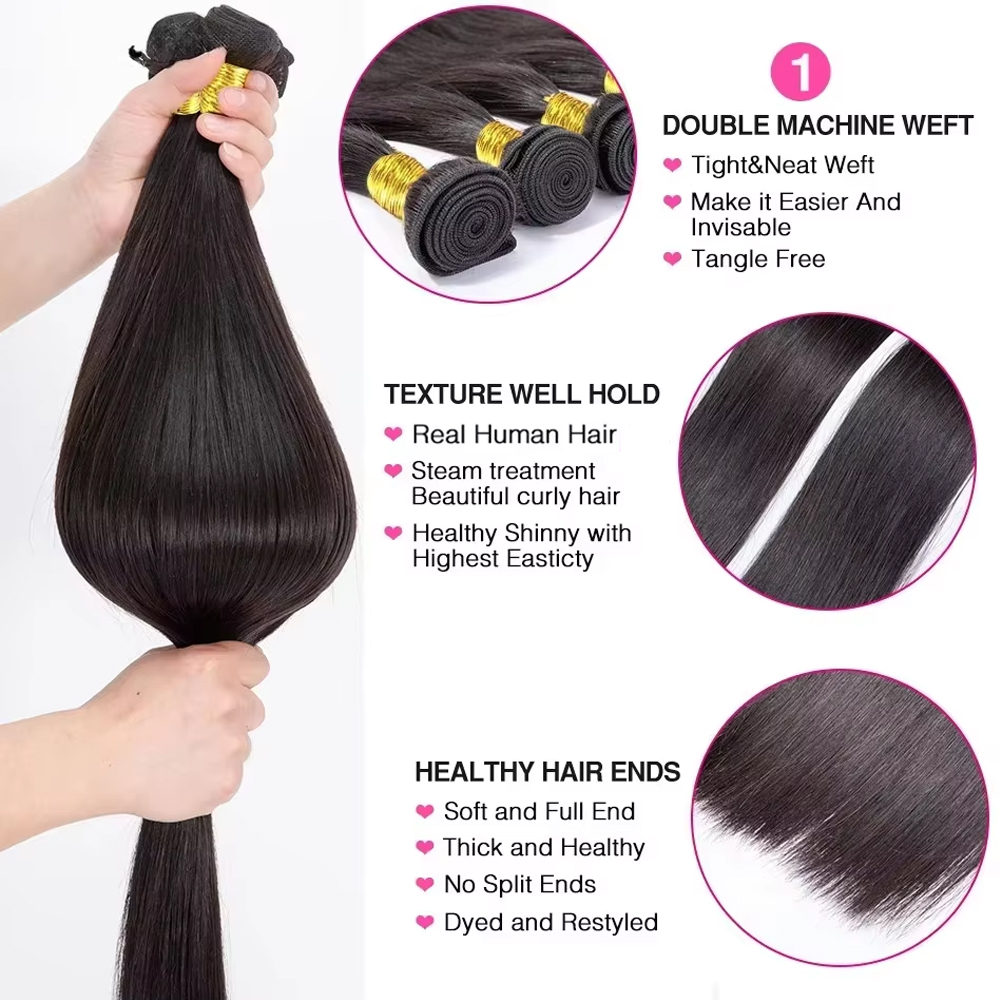 ペルー産人毛ストレートヘアバンドル　未加工3～4束　28～3 - Sewing Technology のレビューと価格