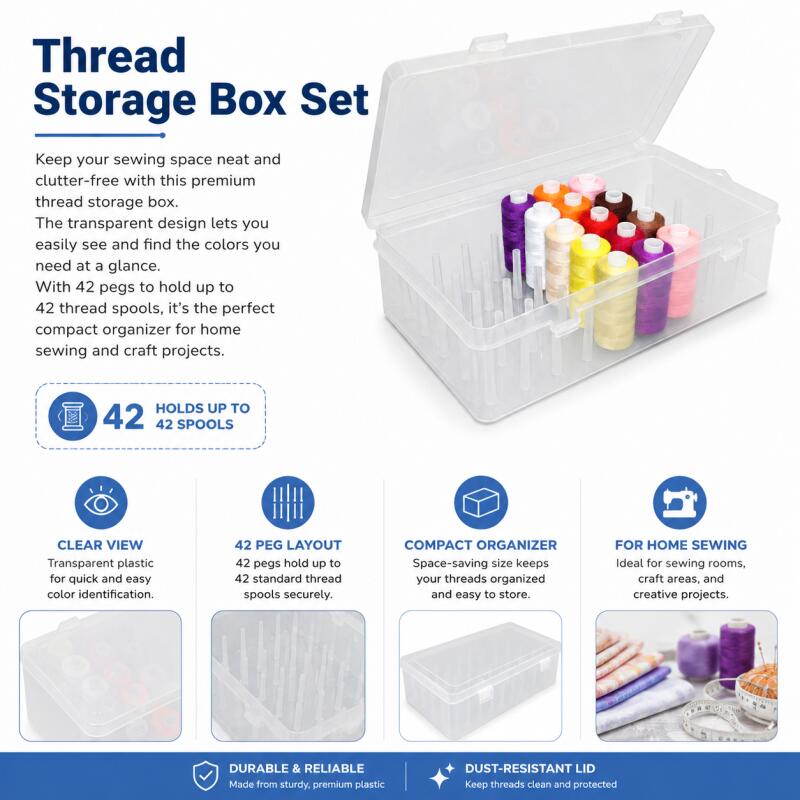 ミシン糸収納ボックス 42 スプールボビンキャリングケースコ - Bobbin Organizer Box のレビューと価格