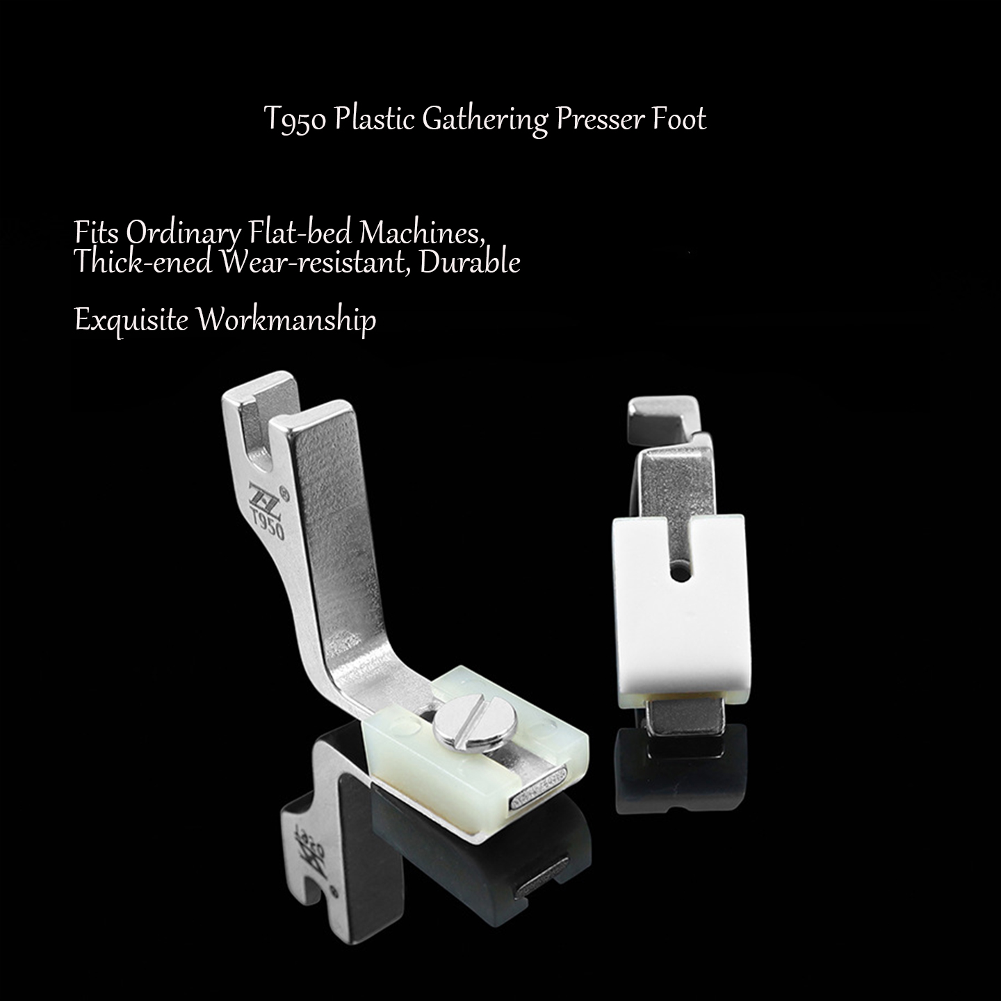 T950 テフロンプラスチック製ギャザリングプレッサーフット - Textile Sewing Machines のレビューと価格