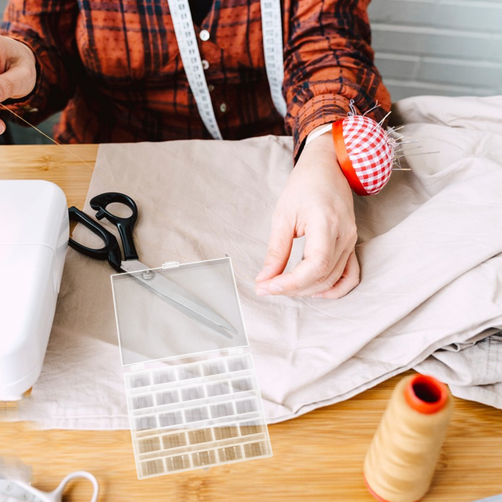 2個入りボビン収納ボックス プラスチック製ミシン部品オーガナ - Bobbin Organizer Box のレビューと価格