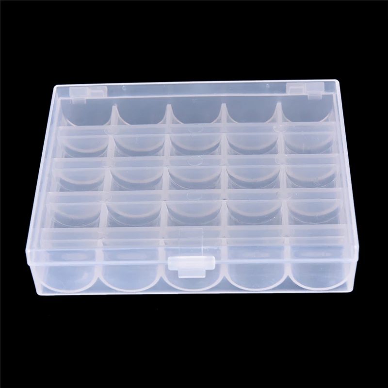 25個の空のボビン、ミシンボビンケースオーガナイザー収納プラ - Bobbin Organizer Box のレビューと価格