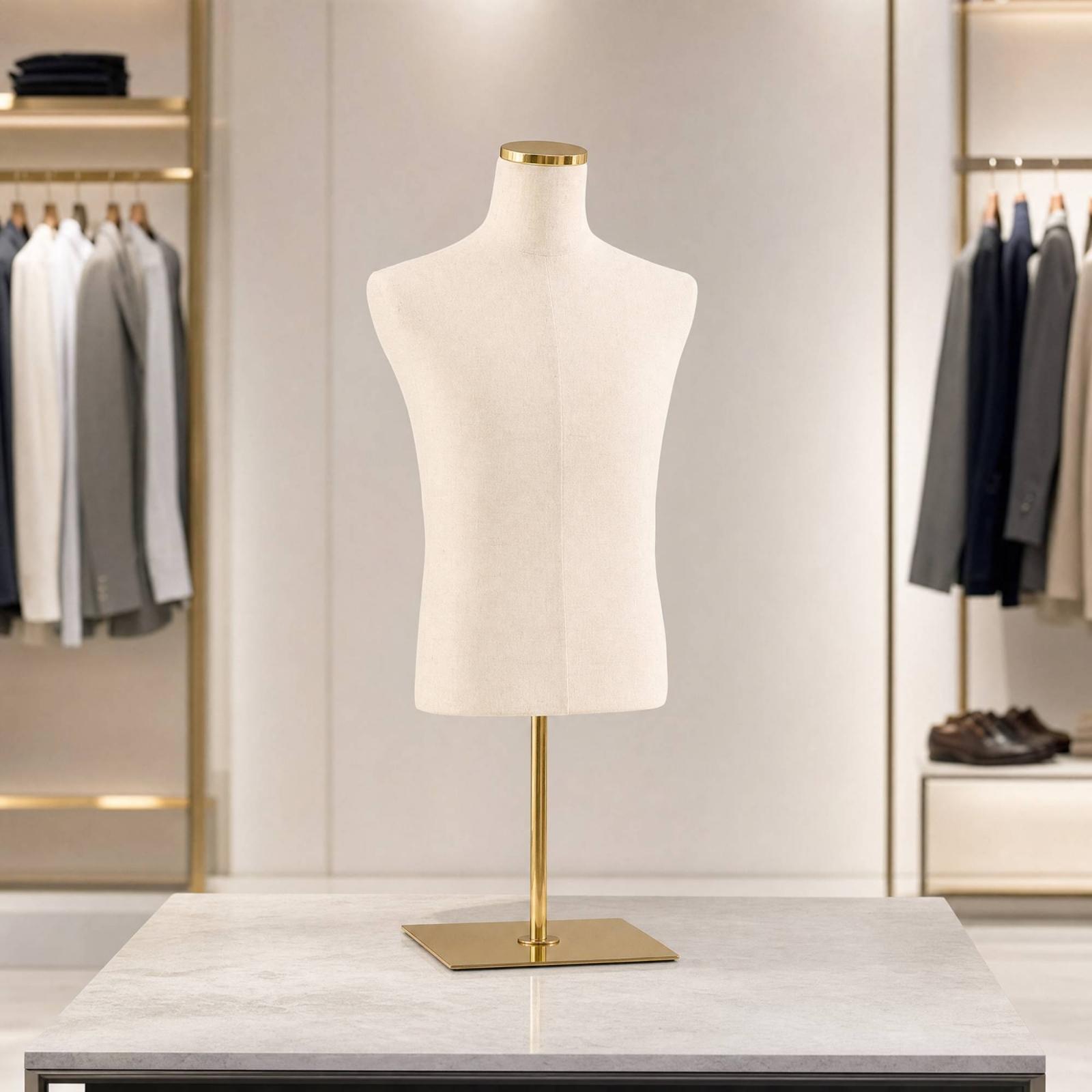 男性半身マネキン 布張り紳士服ディスプレイトルソー ドレスフ - Dress Form Mannequin のレビューと価格