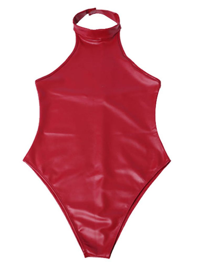 合成皮革の背中の開いたラテックスボディ,ウェットルック,PV - Sewing Latex のレビューと価格